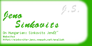 jeno sinkovits business card